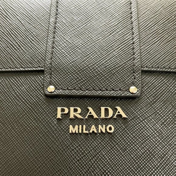 Prada Saffiano Black Leather Oversized Cluch 2VF008 - Picture 5 of 15